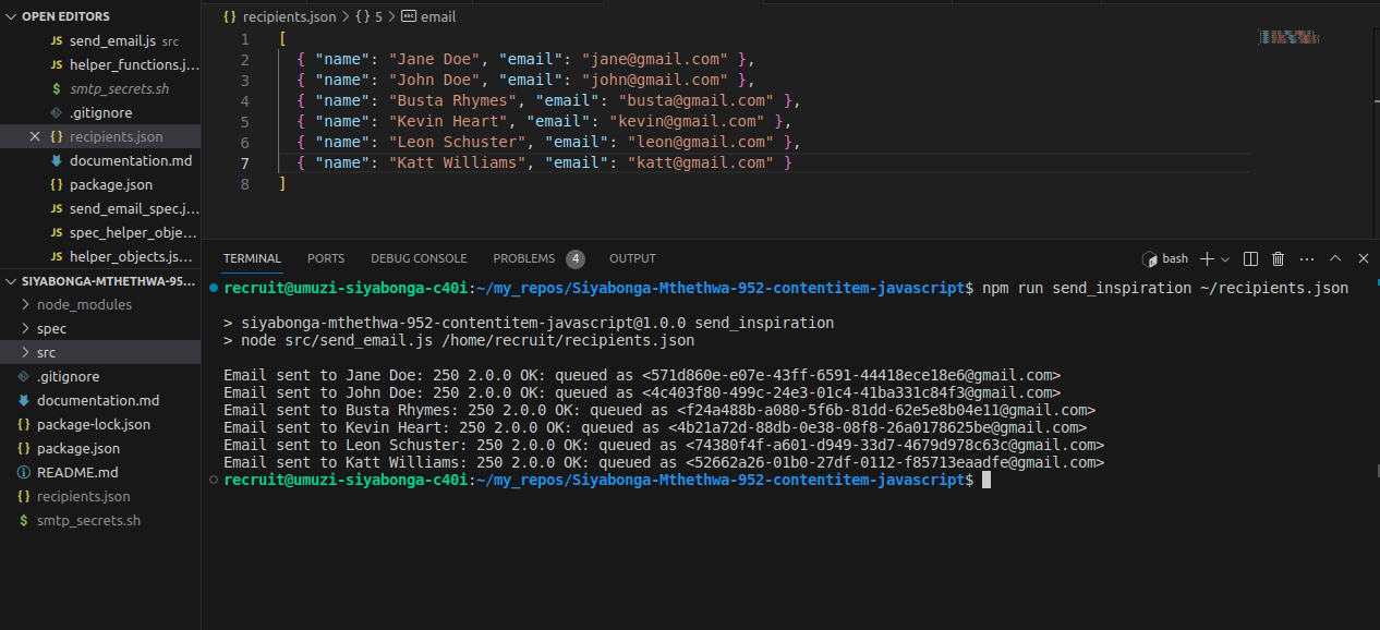 Email random project