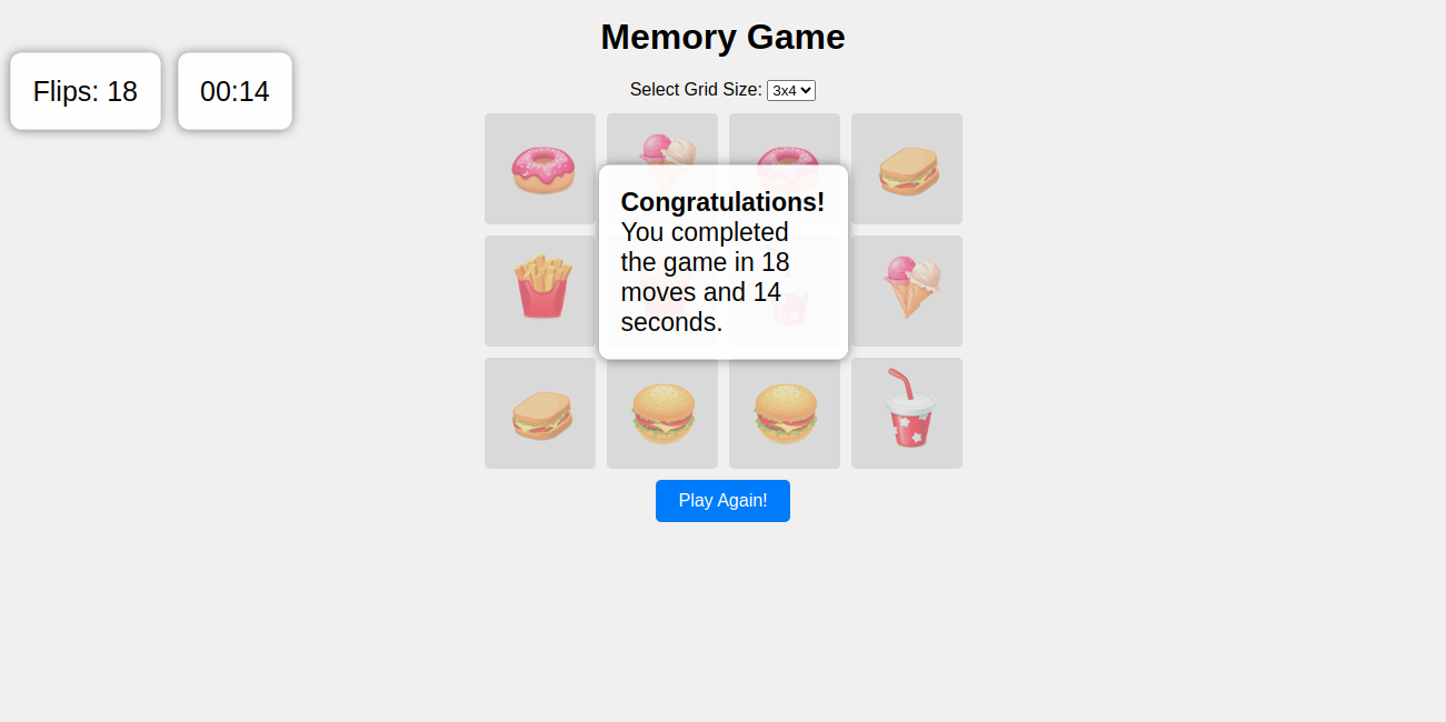 Memory game project